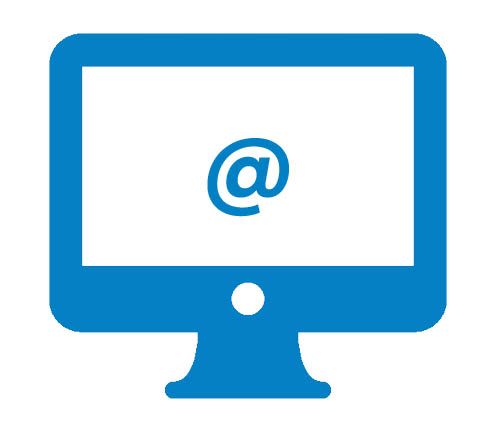 icon of computer with @ symbol